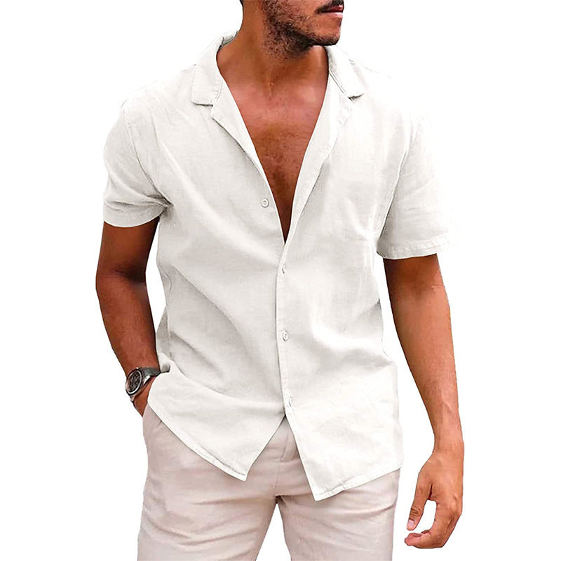 Men's Tops Casual Button Down Shirt Short Sleeve Beach Shirt Summer Mens Clothing - Vanturea