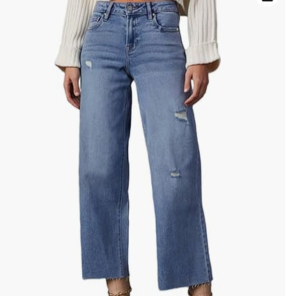 Women's High Waisted Loose Jeans - Vanturea