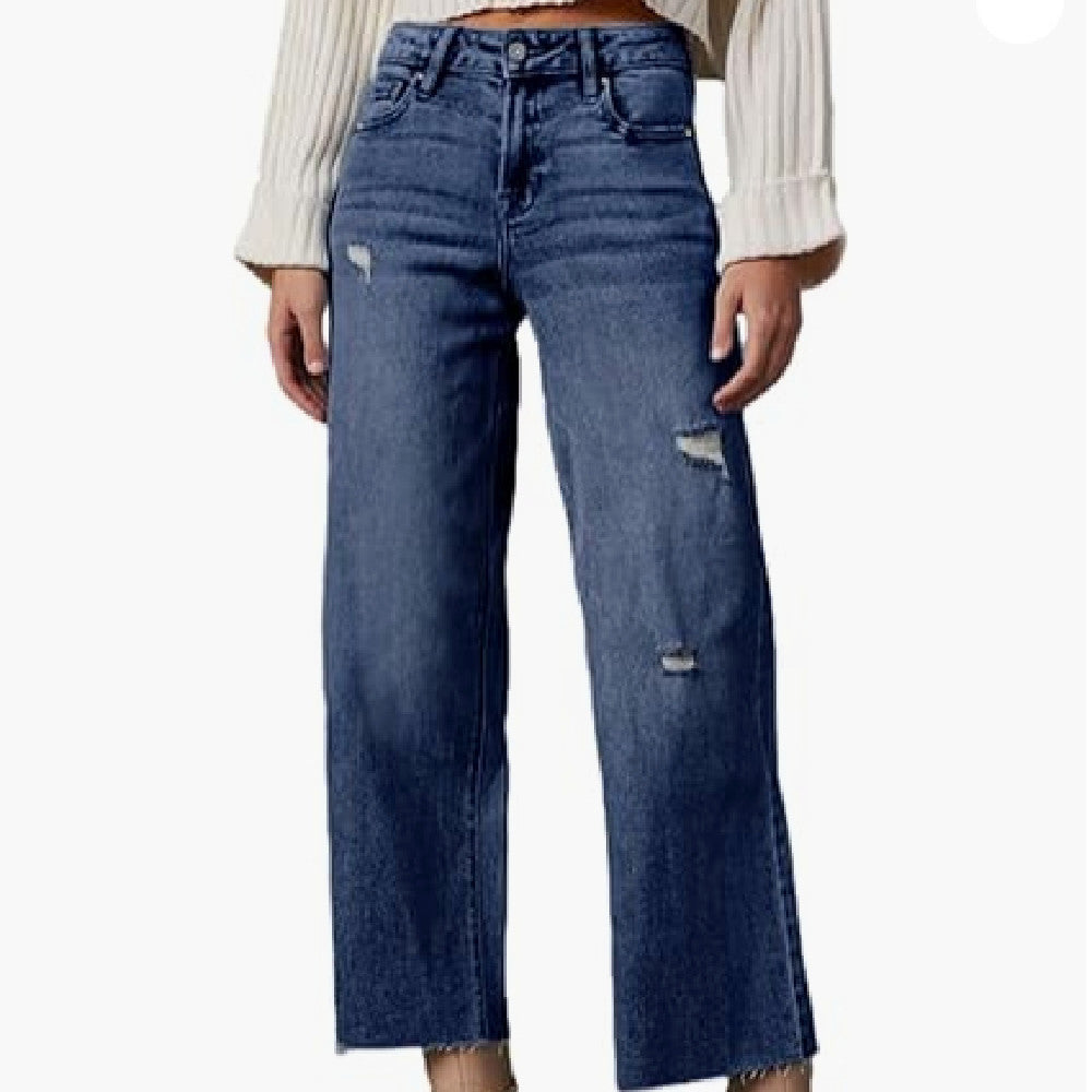 Women's High Waisted Loose Jeans - Vanturea