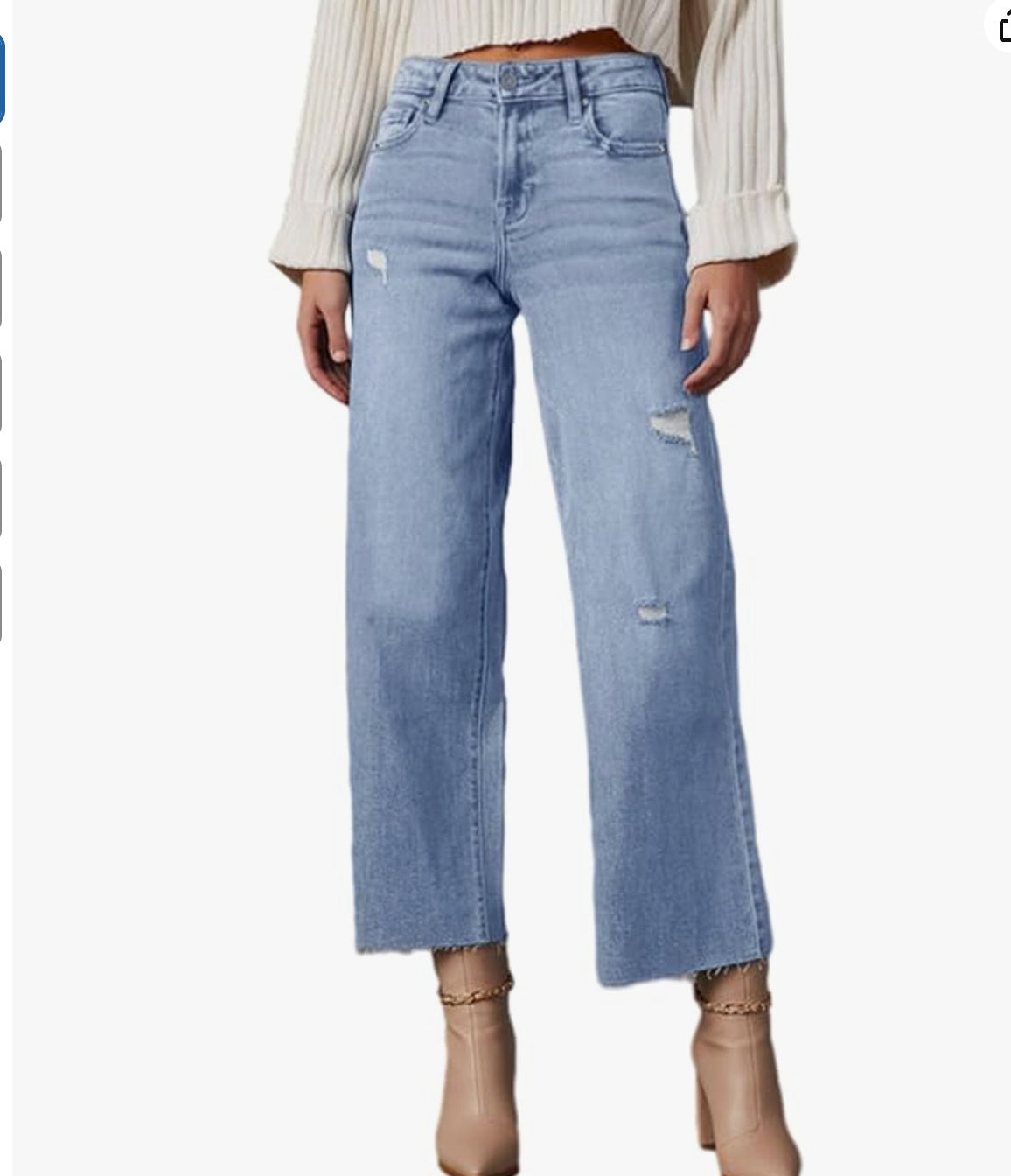Women's High Waisted Loose Jeans - Vanturea