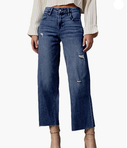 Women's High Waisted Loose Jeans - Vanturea