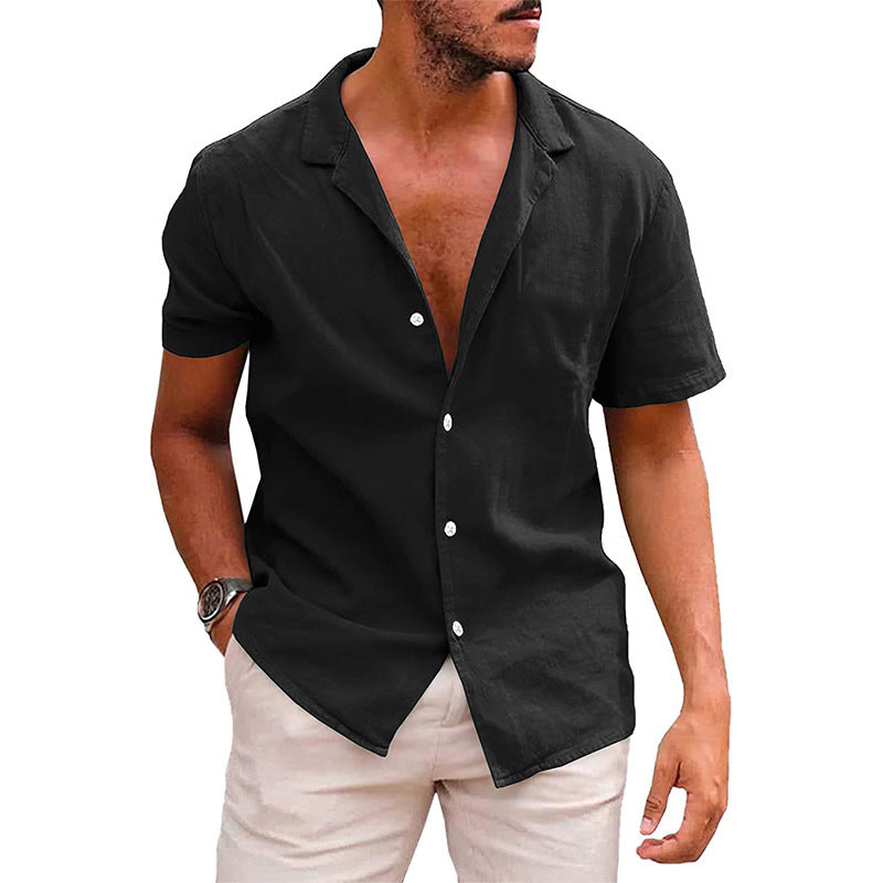 Men's Tops Casual Button Down Shirt Short Sleeve Beach Shirt Summer Mens Clothing - Vanturea