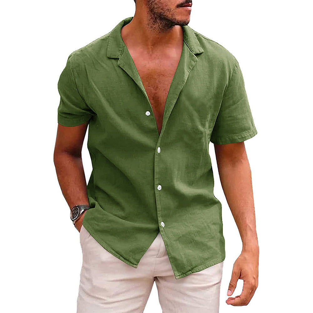 Men's Tops Casual Button Down Shirt Short Sleeve Beach Shirt Summer Mens Clothing - Vanturea