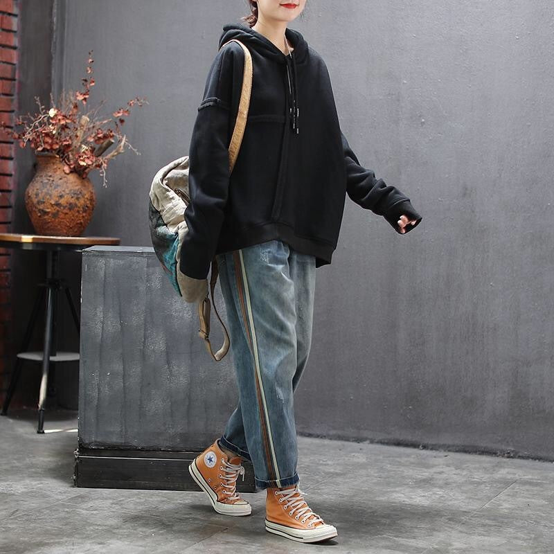 Artsy Side Striped Patchwork Jeans - Vanturea