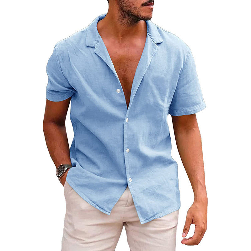 Men's Tops Casual Button Down Shirt Short Sleeve Beach Shirt Summer Mens Clothing - Vanturea