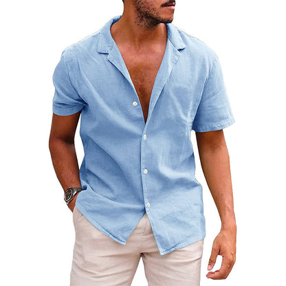Men's Tops Casual Button Down Shirt Short Sleeve Beach Shirt Summer Mens Clothing - Vanturea