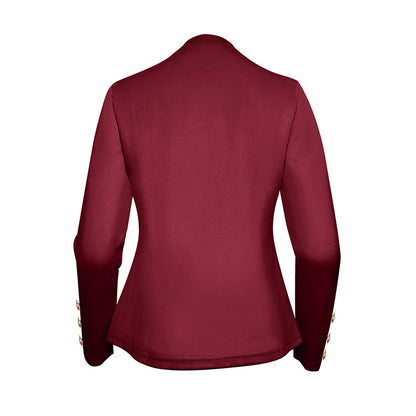 Plus Size Women's Solid Color Double Breasted Long Sleeve Top - Button Cuff Casual & Office Wear - Vanturea