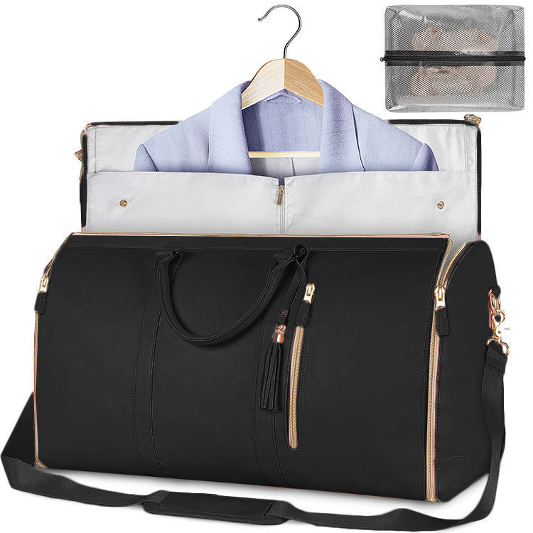 Large Capacity Travel Duffle Bag Women's Handbag Folding Suit Bag Waterproof Clothes Totes - Vanturea