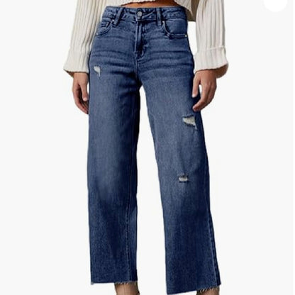 Women's High Waisted Loose Jeans - Vanturea