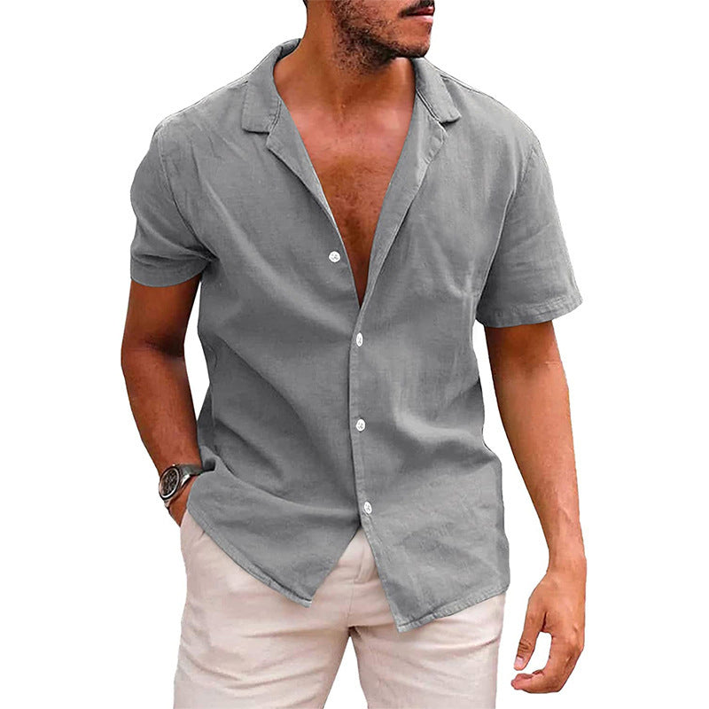 Men's Tops Casual Button Down Shirt Short Sleeve Beach Shirt Summer Mens Clothing - Vanturea